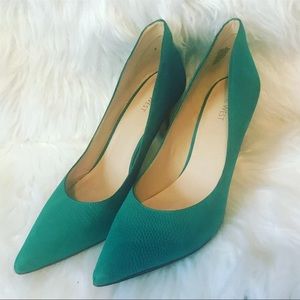 Nine West Tiffany Blue Pumps Sz 10